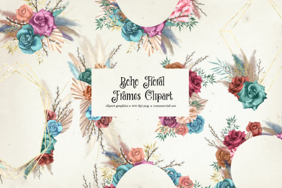 An Evaluation of Boho Floral Frames Clipart