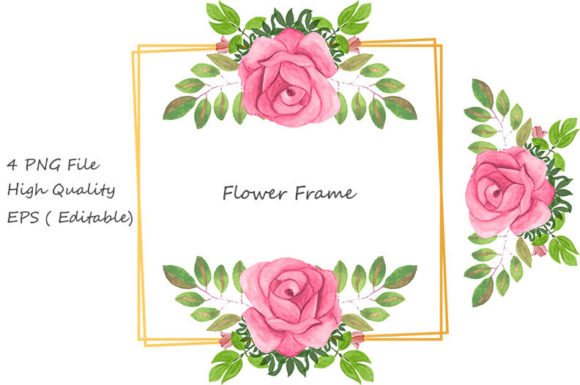 Bringing Elegance to Your Designs with a Watercolor Floral Frame with Flower PNG