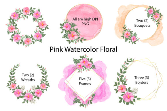 Elevate Your Designs with Watercolor Floral Frame Clipart PNG Collections