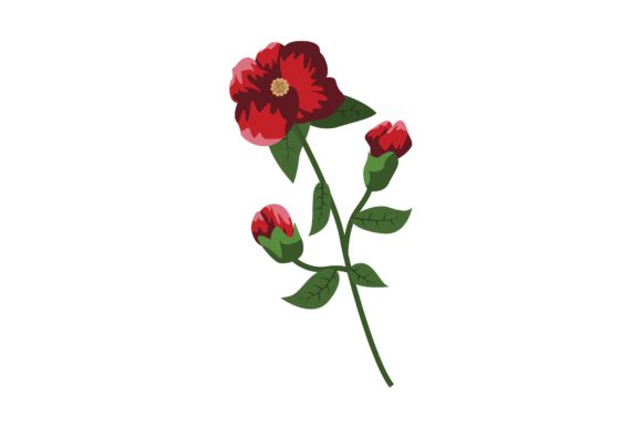 Fresh Red Floral Illustration: A Versatile Digital Asset for Modern Creators