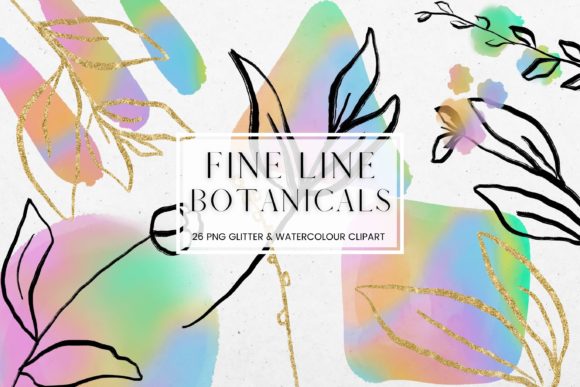 Integrating Fine Line Floral and Rainbow Watercolor Clipart into Your Creative Workflow