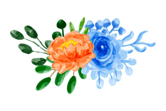 The Artful Blend: Floral Arrangement with Watercolor 1 for Digital Creativity