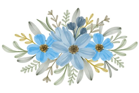 The Expressive Versatility of Watercolor Florals: A Creative Focus on Blue Arrangements