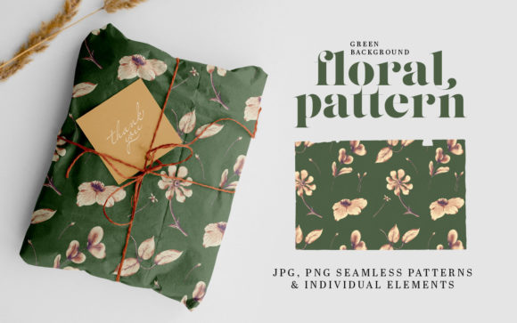 Vintage Green Background Floral Pattern: A Timeless Resource for Modern Creators